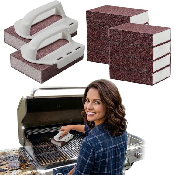 Heavy Duty Nano Carbide Cleaning Sponge, Carborundum Emery Sponge Scrubber for Heavy-Duty Cleaning, Carbide Cleaning Pads for Stainless Steel Pans, BBQ Grill