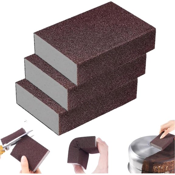 Heavy Duty Nano Carbide Cleaning Sponge, Magic Emery Cleaning Sponge, for Removing Rust Cleaning Pots and Pans (3pc)