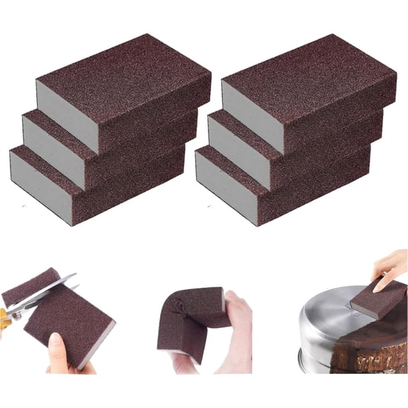 Heavy Duty Nano Carbide Cleaning Sponge, Magic Emery Cleaning Sponge, for Removing Rust Cleaning Pots and Pans (6pc)