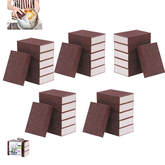 Heavy Duty Nano Carbide Cleaning Sponge, Magic Emery Cleaning Sponges,Decontamination Cleaning Brush Steel Sponge for Stainless Steel Pans