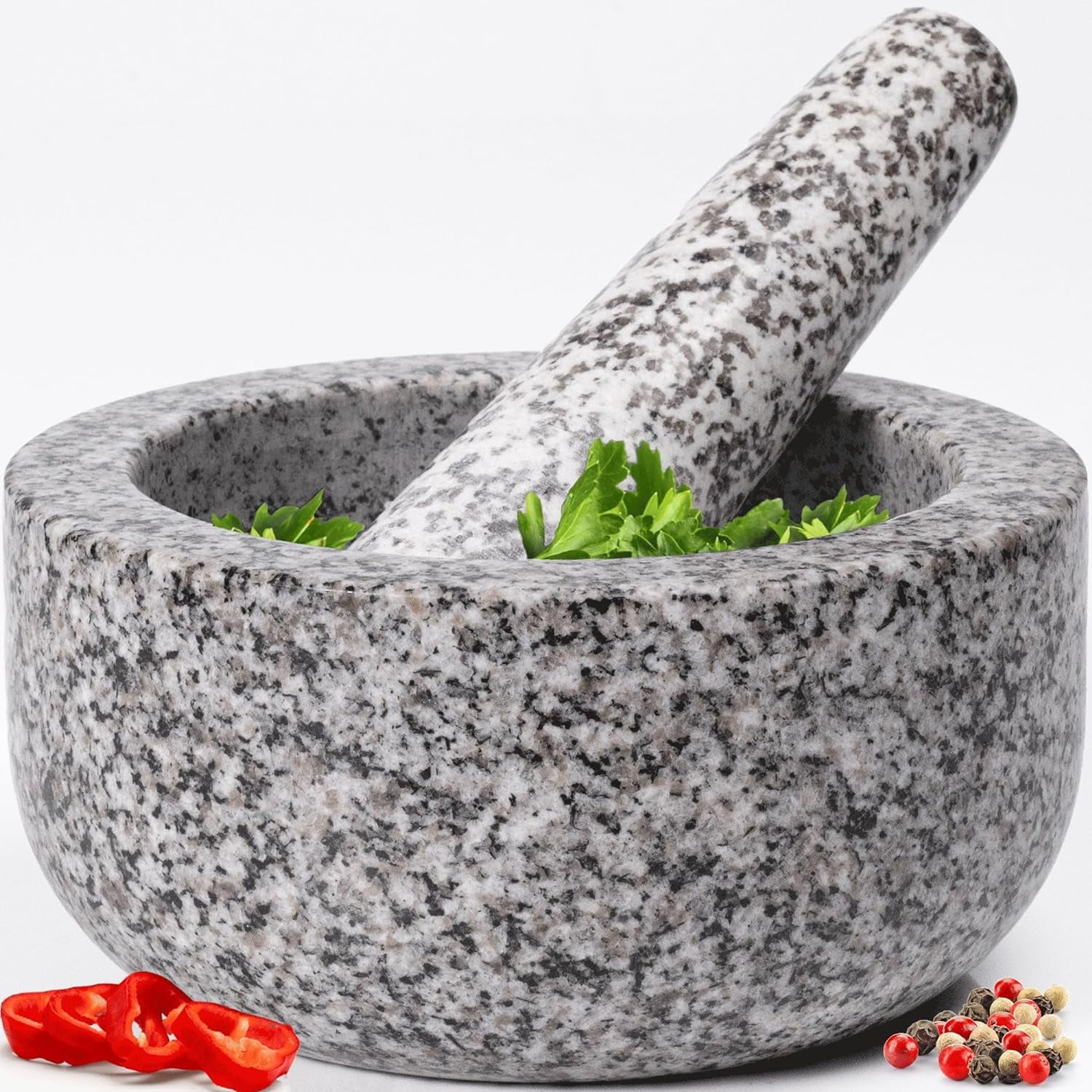 Heavy Duty Small Mortar and Pestle Set, Hand Carved from Natural
