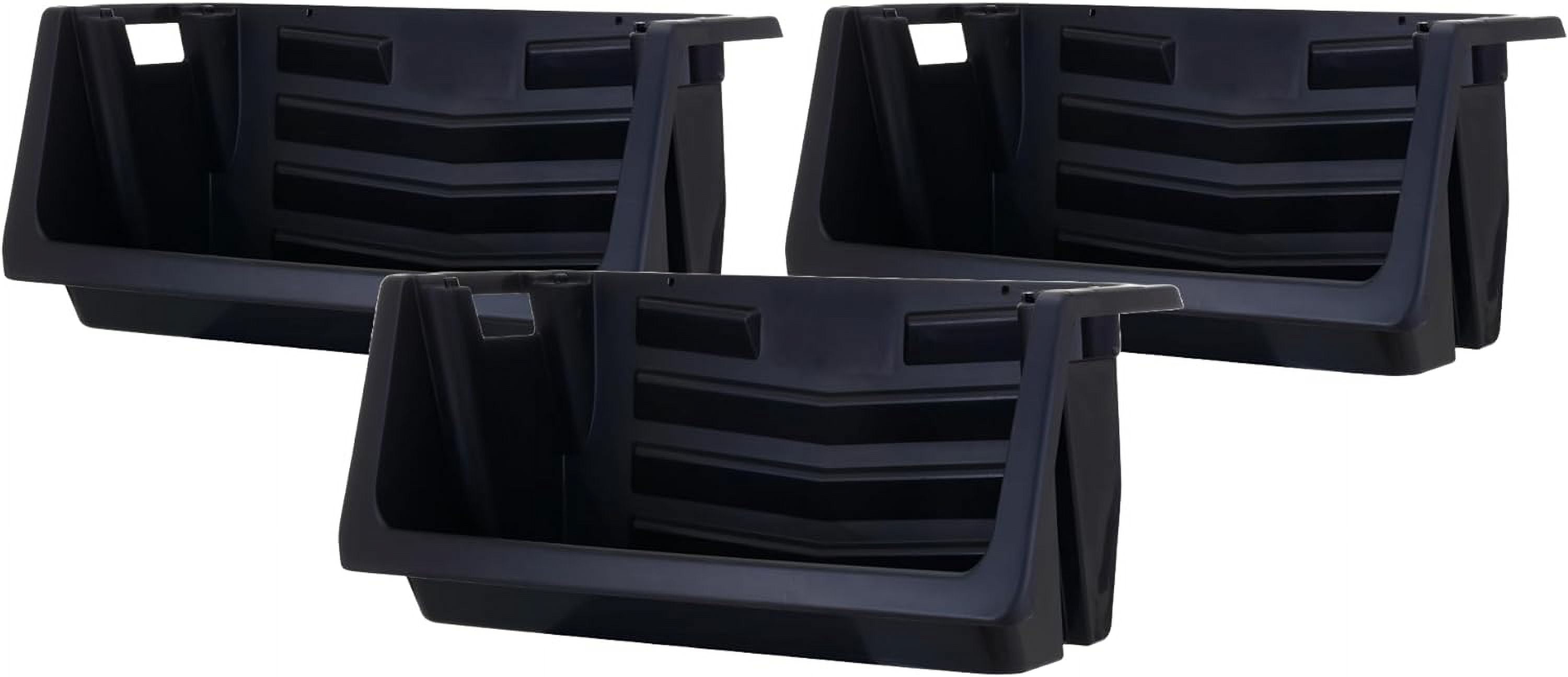 Heavy Duty Nesting Stack Bins, Pack of 3, ExtraLarge Handles, Wide