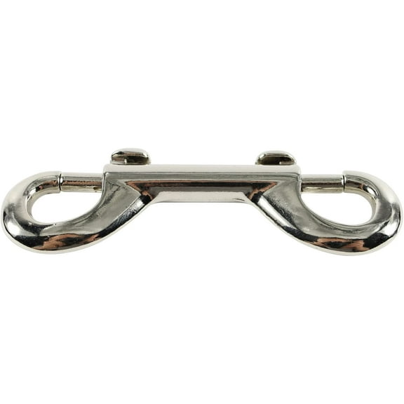 Heavy - Duty Nickel - Plated 3-3/8" Double Ended Snap Hook Double Swivel Snap Clip