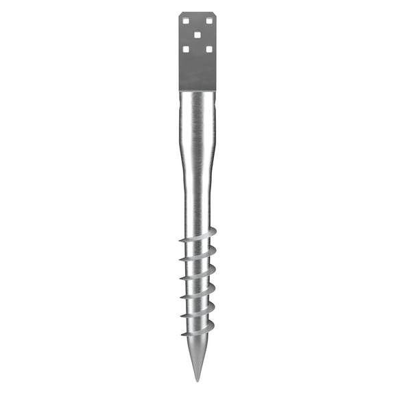 Heavy Duty No Dig Mailbox Post Anchor, U-Shape Steel Fence Stake with 6 Lag Bolts and Rebar, DIY Screw in Ground Holder, 27.56 Inch