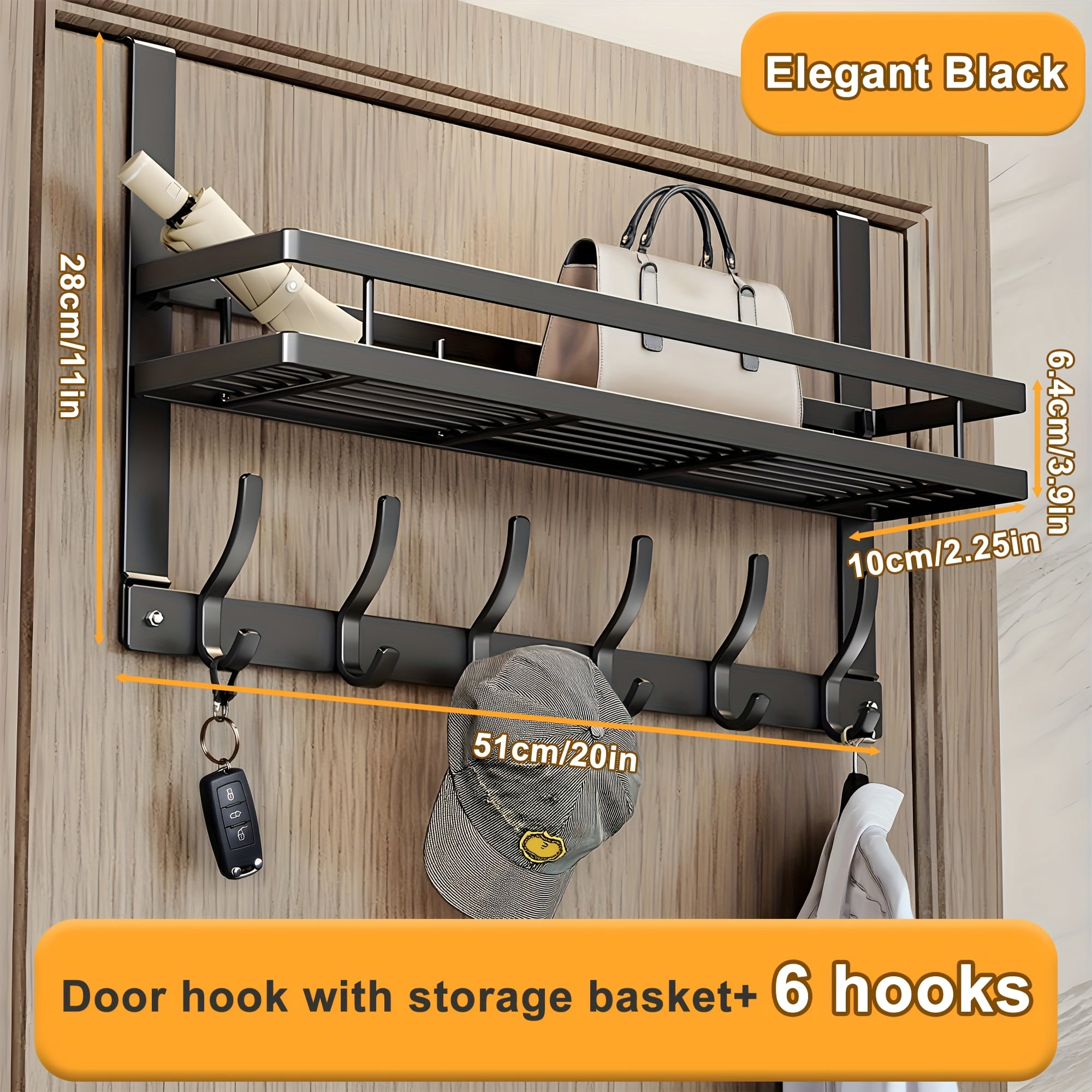 Door Storage Racks Heavy-Duty No-Drill Over Door Storage Rack - Multi-Hook Metal Organizer ...