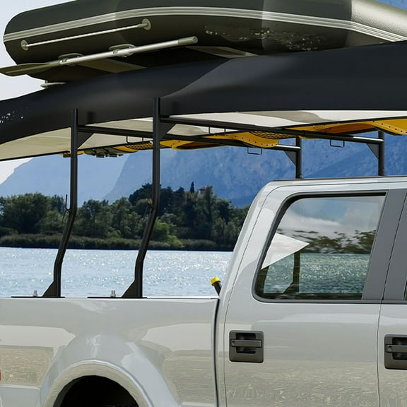 Heavy-Duty No-Drill Truck Bed Ladder Rack, 900LB Capacity, Adjustable 46-71 inch