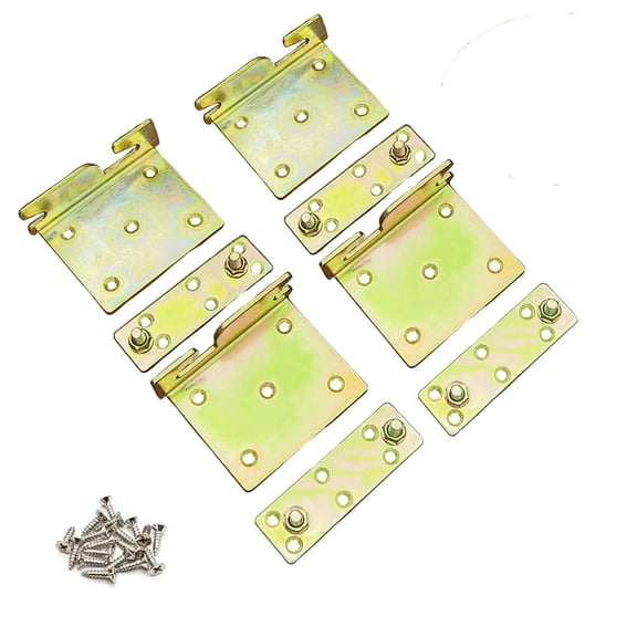 Heavy Duty Non-Mortise Bed Rail Fitting Brackets With Screws, Connect Hardware For Wood Headboard Footboard, 4 Set