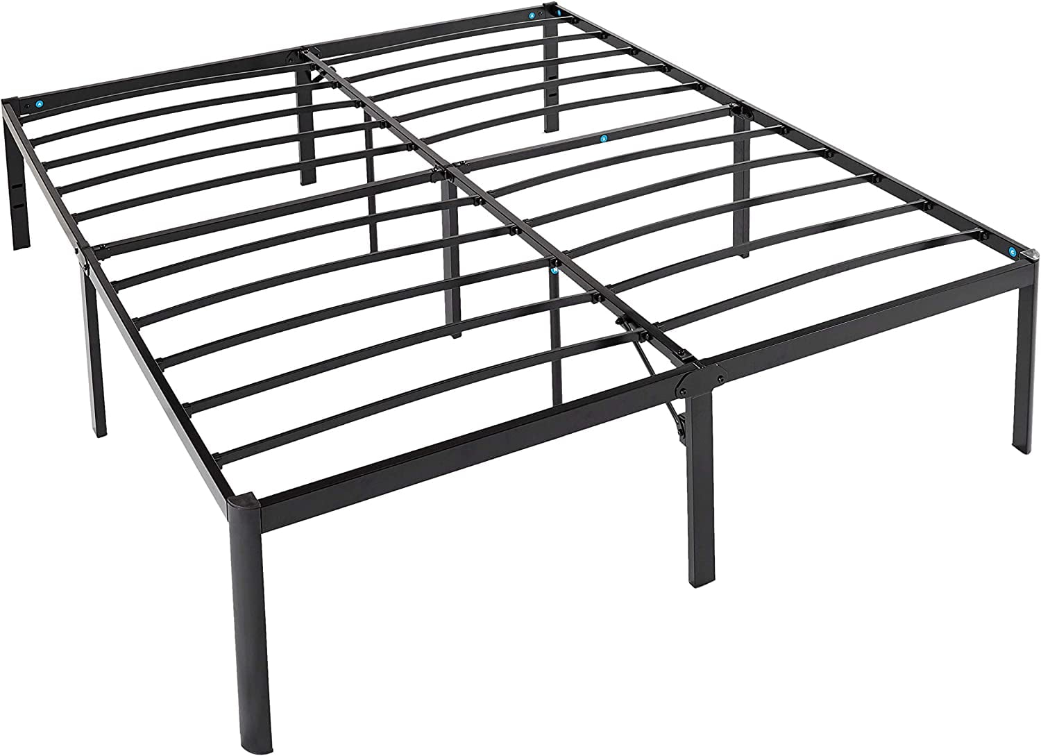 Heavy Duty NonSlip Bed Frame with Steel Slats Easy Assembly 18Inch Queen