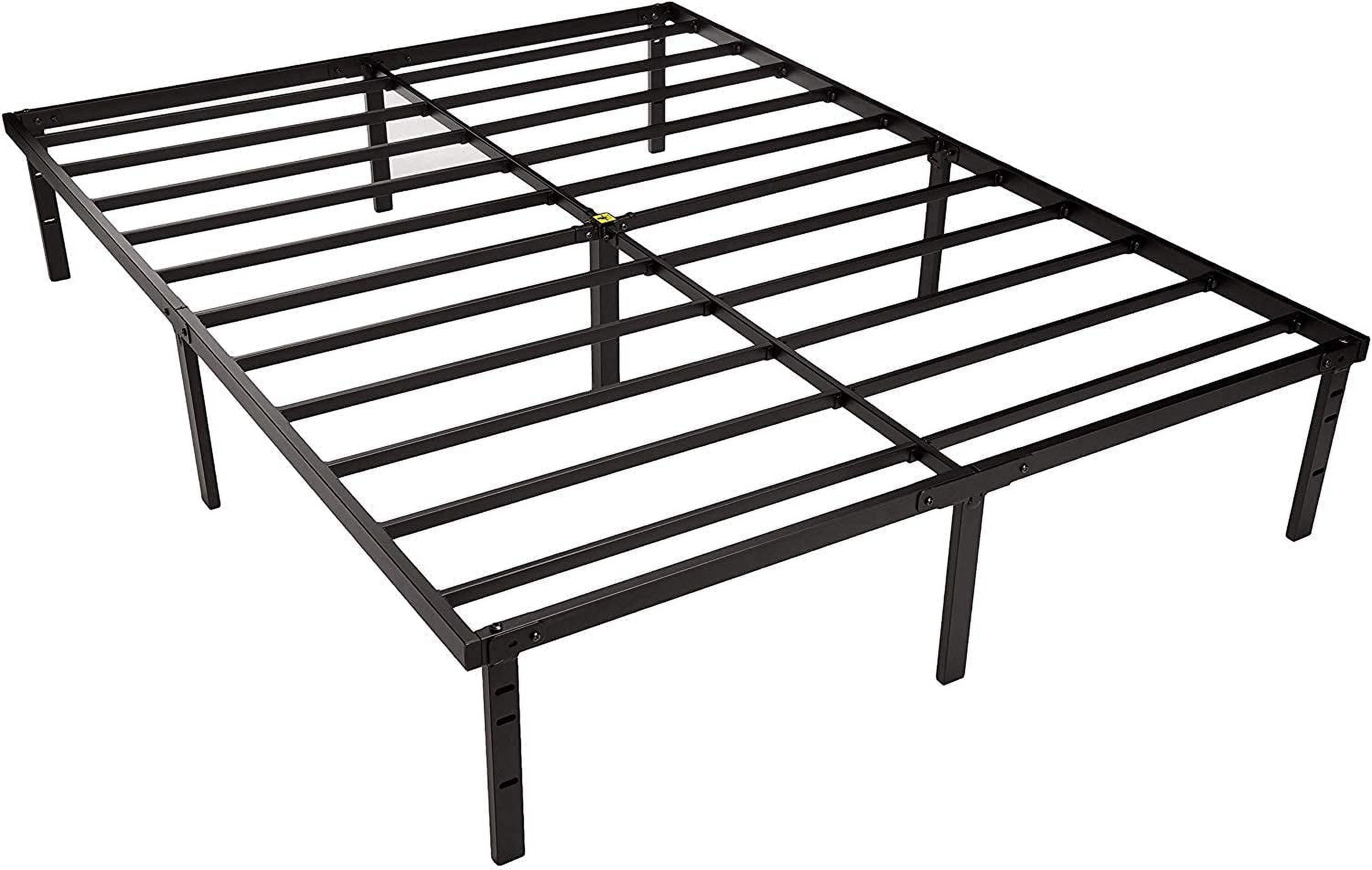 Heavy Duty NonSlip Bed Frame with Steel Slats Easy Assembly 18Inch Queen