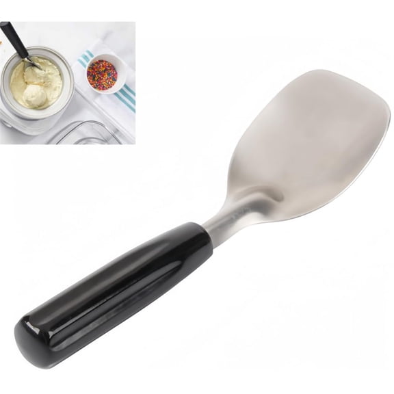 Heavy Duty Non-Slip Handle Ice Cream Spade 1Pcs Durable Bend Proof Stainless Steel Flat Scoop Paddle for Hard or Creamy Ice Cream, Dishwasher Safe & Easy Scooping HYG