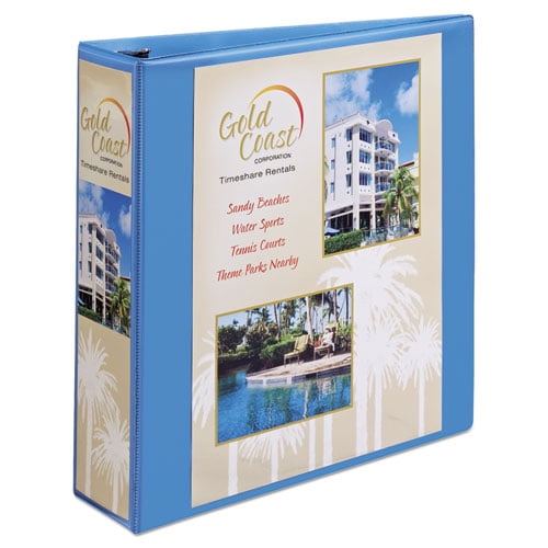 Heavy-Duty Non Stick View Binder With Durahinge And Slant Rings, 3 Rings, 2" Capacity, 11 X 8.5, Light Blue, (5501) | Bundle of 10 Each