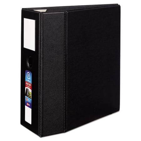 Heavy-Duty Non-View Binder, Durahinge, Three Locking One Touch Ezd Rings, Spine Label, Thumb Notch, 5" Cap, 11 X 8.5, Black | Bundle of 2 Each