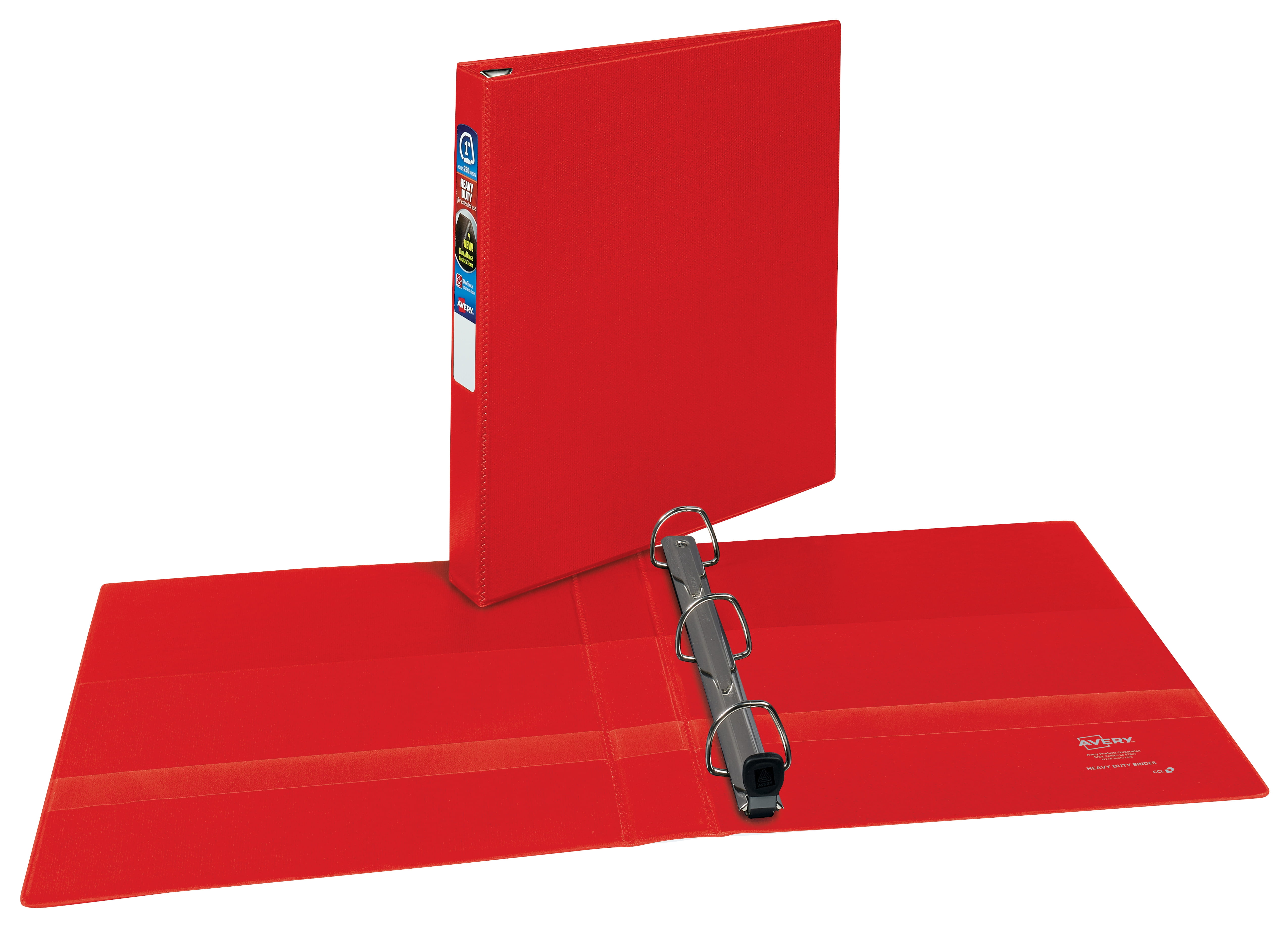 Heavy-Duty Non-View Binder With Durahinge And One Touch Ezd Rings, 3 Rings, 1" Capacity, 11 X 8.5, Red | Bundle of 5 Each