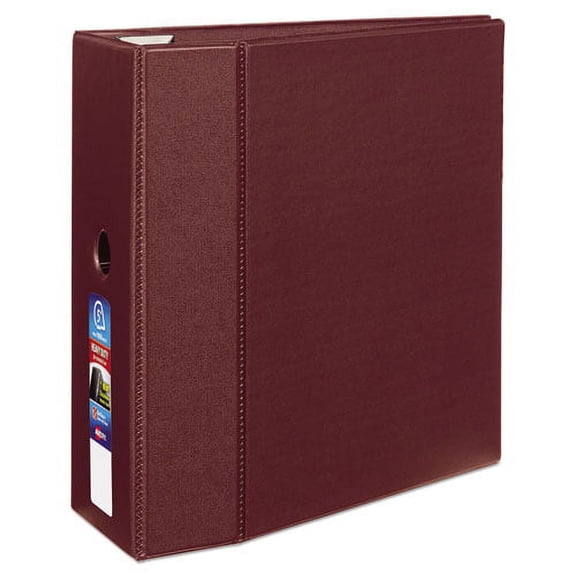 Heavy-Duty Non-View Binder With Durahinge, Three Locking One Touch Ezd Rings And Thumb Notch, 5" Capacity, 11 X 8.5, Maroon | Bundle of 2 Each
