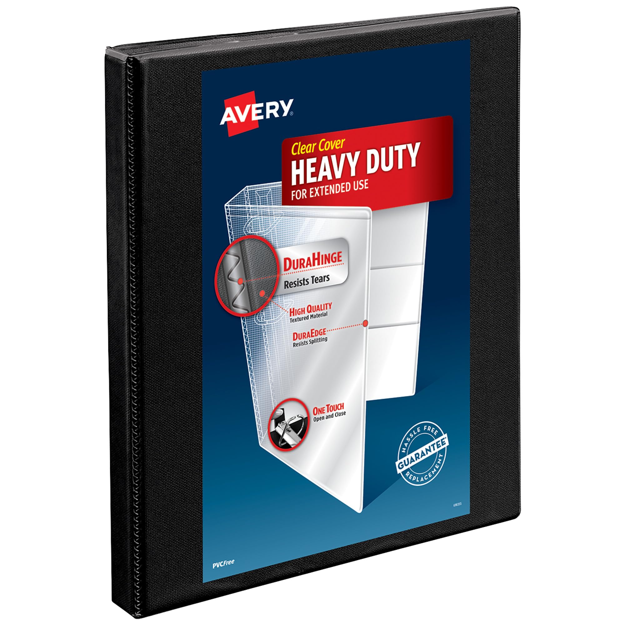 Heavy Duty Nonstick View 3Ring Binder with 1/2Inch Slant Rings and