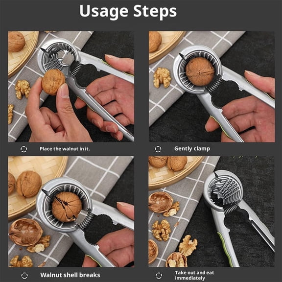 Heavy-Duty Nut Cracker Set  Non-Slip Handle Pecan & Walnut Pliers with Funnel Design  All-in-One Tool for Effortless Shelling