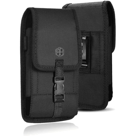 Heavy Duty Nylon Cell Phone Case, Compatible w/iPhone 11 Pro Max XS Max iPhone 8 Plus, S20 Plus Rugged Pouch Belt Holster