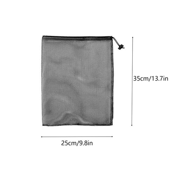 Heavy-Duty Nylon Drawstring Pouches, Breathable Mesh Storage Bags for Laundry/Sports Gear, Washable Tear-Resistant Organizer with Cord Lock (S)