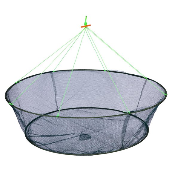 Heavy Duty Nylon Mesh Fishing Net With Thick Steel Frame 31.5 Inch Diameter Foldable Landing Net For Outdoor Fishing Bait Bag Included