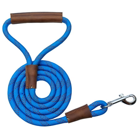 Heavy Duty Nylon Rope Dog Leashes with With comfortable and durable leather handles, handmade dog leash using strong Nylon rope for Small Medium and Large Dogs
