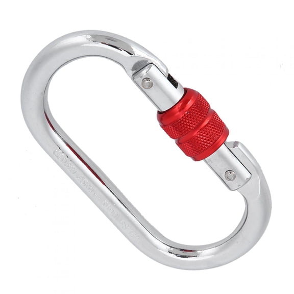 Heavy Duty O-Shape Steel Locking Carabiner High Load Capacity Safety Buckle Rigging Gear, 4.3 x 2.3 in / 10.8 x 5.9 cm