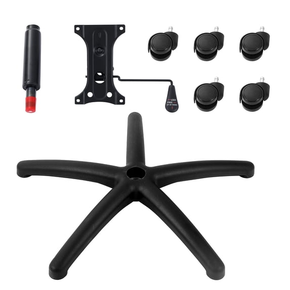 Heavy Duty Office Chair Base Replacement 28 Inch,2500 lbs Capacity with 5 Casters,Gas Cylinder and Seat Plate for Universal Computer Desk Chairs,Black