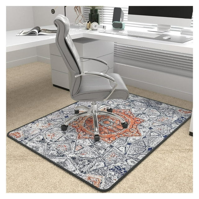 Heavy Duty Office Chair Mat for Carpet and Hardwood Floor Bohemian Desk