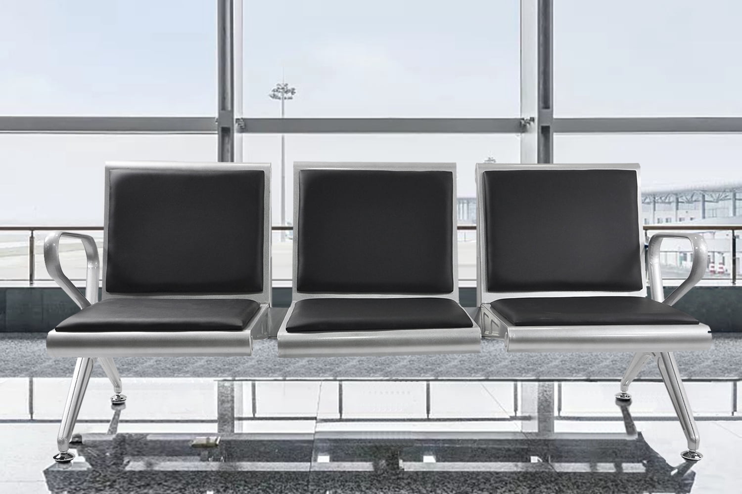 3-Seat Heavy Duty Cushioned Bench Chair for Waiting Jamaica Ubuy