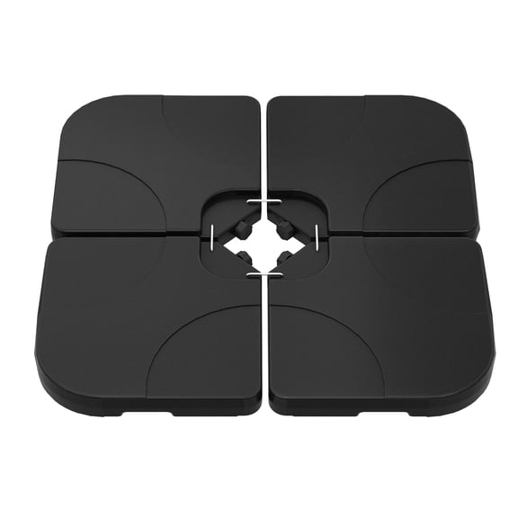 Heavy Duty Offset Patio Umbrella Base  4 Pack, 230 lbs Weighted, Water and Sand Fillable Stand with Lock Pins  for Outdoor Deck and Poolside Support