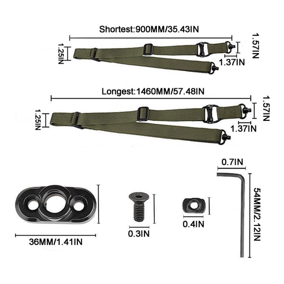 Heavy-Duty Outdoor Adjustable Sling Strap for Hunting and Shooting - Ergonomic Design with Secure Attachment
