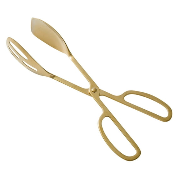 Heavy Duty Outdoor Barbecue Clip,Stainless Steel Kitchen Cooking Tongs,Sturdy Grilling Barbeque Brushed Food Tongs for Cooking, Grilling, Outdoor Barbecue,Gold,10.04x10.24"