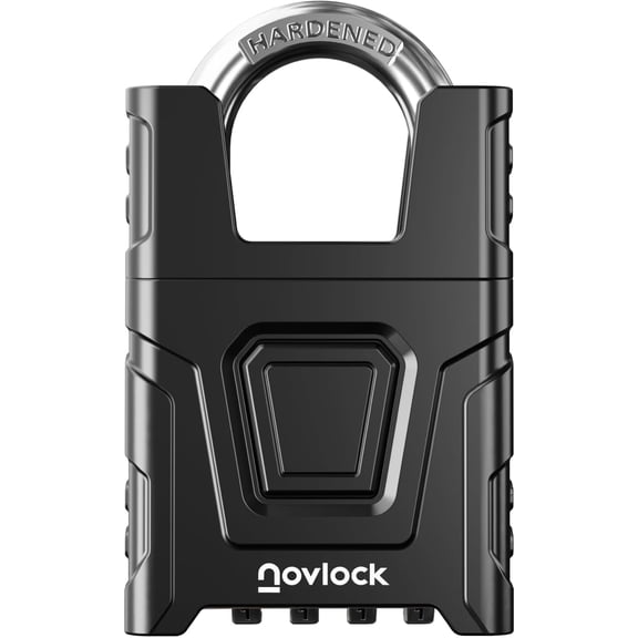 Heavy Duty Outdoor Combination Lock with 0.32" Cut-Resistant Shrouded Shackle Weatherproof High-Security Padlock with Code for Gates, Fences, Sheds, Storage Units 1-Pack, Black