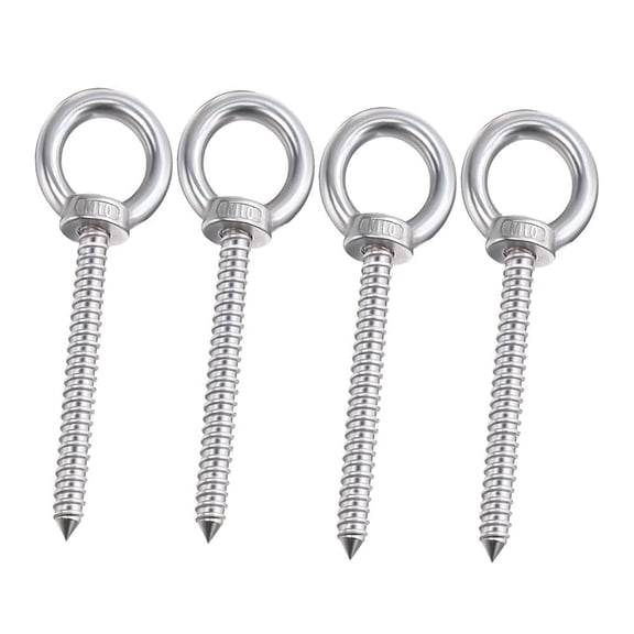 Corros-Rst Outdoor Eye Hooks 4-Pack - 1700lb Auto-Lock Corrosion-Resistant Hanging Hardware