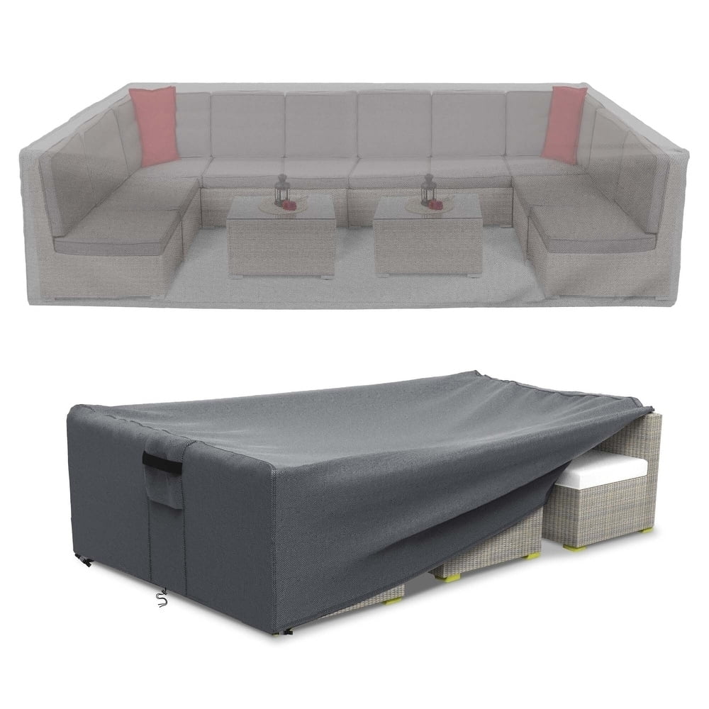 Heavy Duty Gray Waterproof Outdoor Furniture Cover for Large Patio Sets