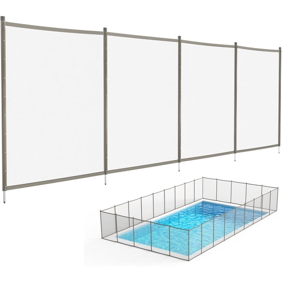 Heavy-Duty Outdoor Garden Fence Barrier with Walk-Through Gate Animal Barrier Fencing (4ft High) Outside Perimeter Safety Barrier & Landscape Edging Decor for Pathway Sidewalk