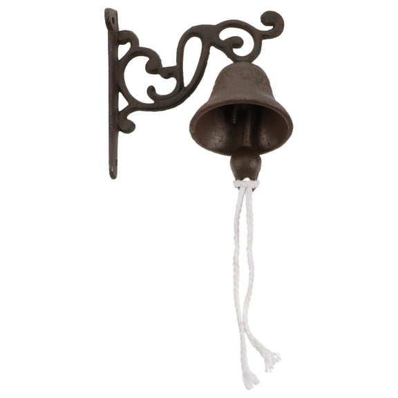 Heavy Duty Outdoor Gate Bell Pull Handle Wrought Iron Doorbell for Front Door Entry and Home Use