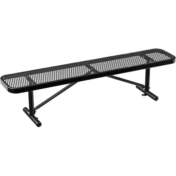Heavy Duty Outdoor Metal Garden Park Bench, Steel Picnic Bench, Metal Mesh Outdoor Bench Porch Chair for Garden, Lawn, Patio, Porch, Park, Yard, Patio (Black, 6FT)