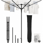 Heavy Duty clothes line ,Outdoor Umbrella Drying Rack, 165 Feet Rotary Rotating Height Adjustable with 13 Rows for Large Blankets & Sheets, Backyard Balcony Camping RV,