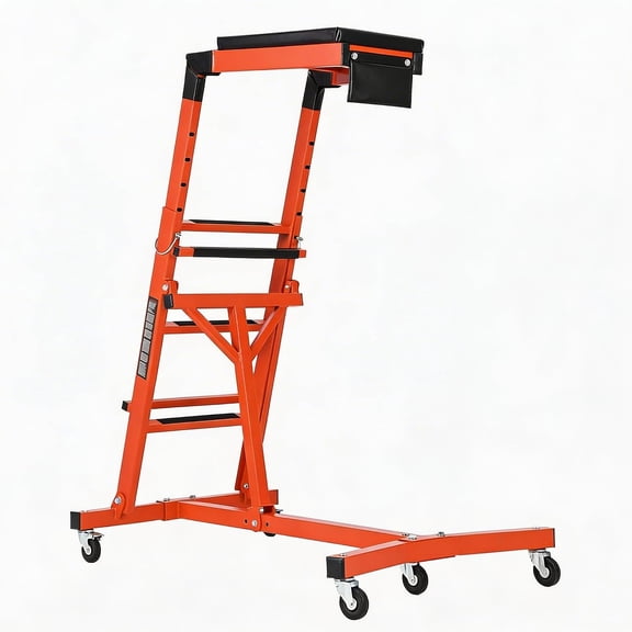 Heavy Duty Over Engine Creeper 49-76 In 400 lb Foldable Platform Lockable Casters