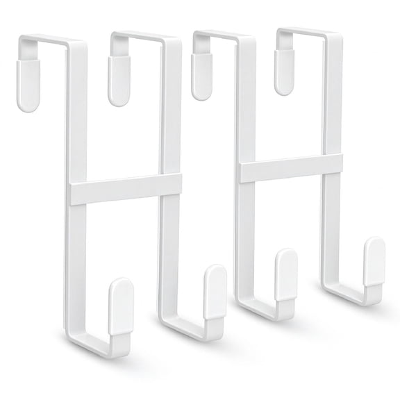 Heavy Duty Over The Door Hooks, Door Hanging Hooks for Bathroom & Closet, 2 Pack
