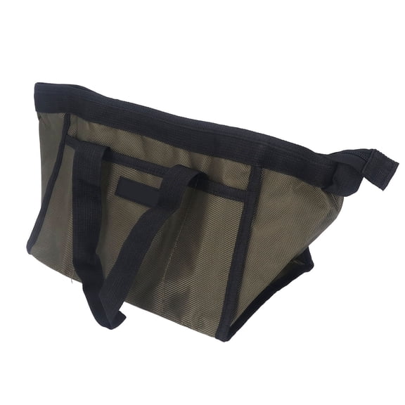 Heavy Duty Oxford Cloth Tool Storage Bag 16 Inch / 40.6 cm Large Capacity Wide Mouth Tote Utility Carrier for Contractors & Electricians Green