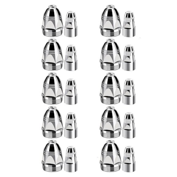 Heavy Duty P80 Plasma Electrode Cuttings Accessories Gourd Type Nozzles for Extended Welding Torches Lifespans 1Box/10set