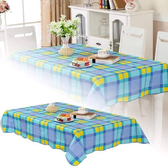 Heavy Duty PEVA Tablecloth 72x54 Inch - Waterproof Oil-Proof Table Cover, Wipeable Stain-Resistant for Indoor Outdoor Dining Kitchen Party Decor