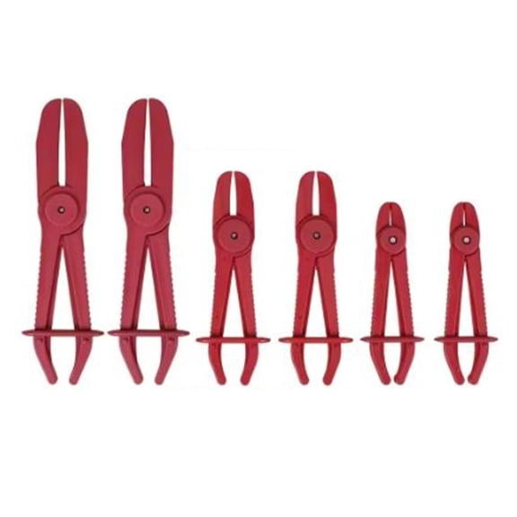 Heavy Duty PP Hose Pinch Off Pliers Set, Brake Radiator Line Clamping Tool for Automotive Mechanic Plumbing Repair, 6 Pcs