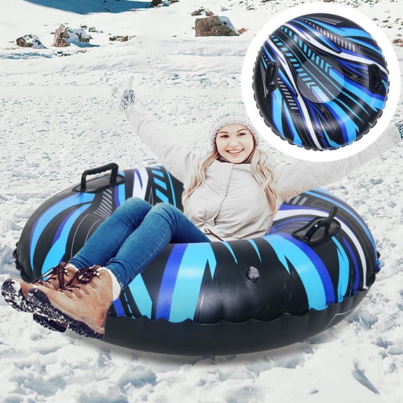 Heavy Duty Inflatable Snow Sled Tube for Winter Adventures, Thrilling Ride on Snowy Hills, Great Christmas Gift for Outdoor Enthusiasts and New Year Fun.