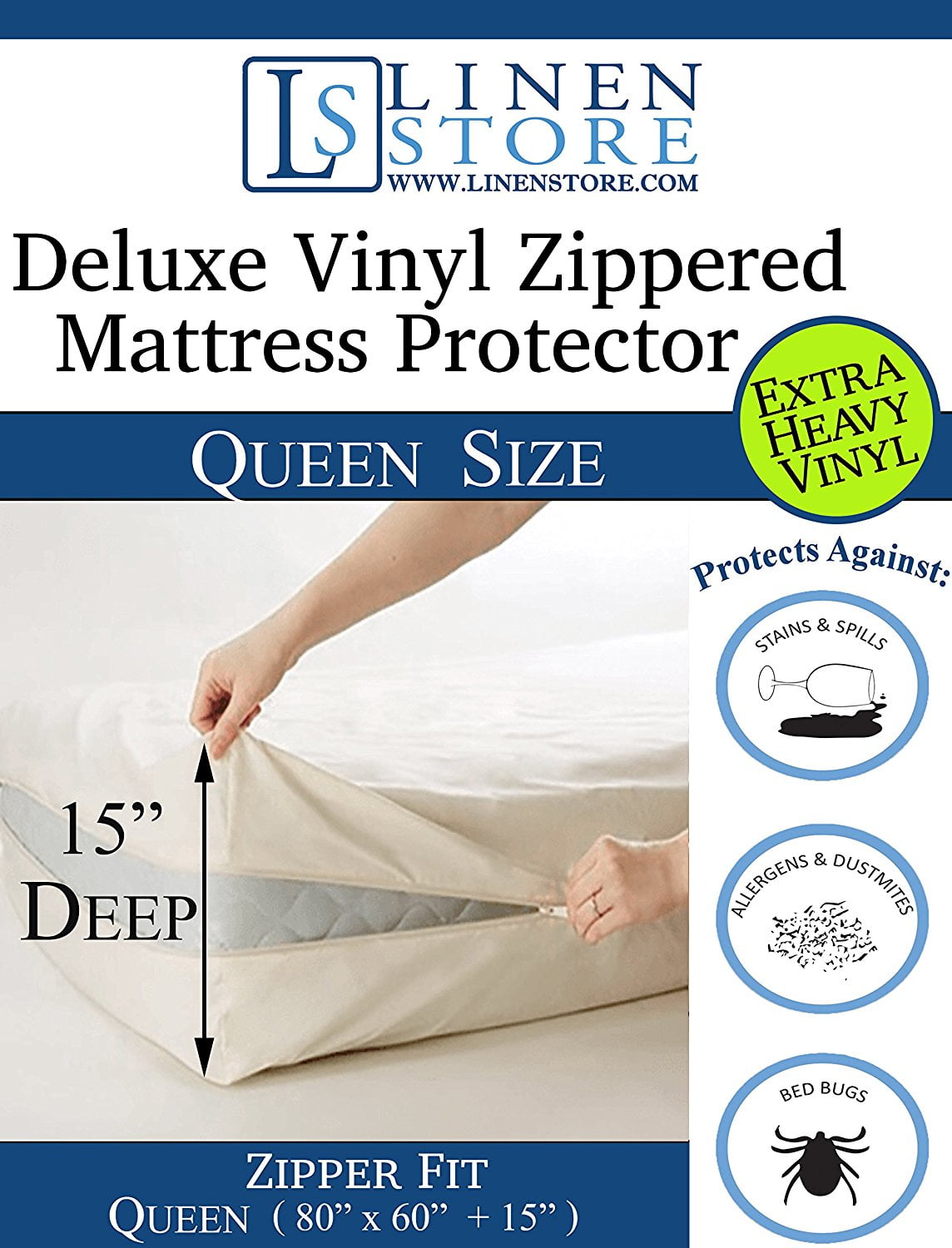 Deluxe Zippered Mattress Topper Cover