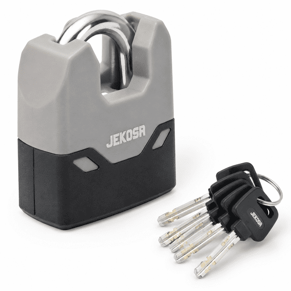 Heavy Duty Padlock with 5 Keys, 11mm Cut Resistant Steel Shackle, Waterproof