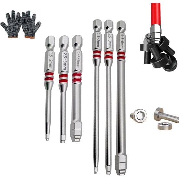 Heavy-Duty Pagoda Hex Bits Set, S2 Steel Impact-Rated Stepped Pagoda Hex Bits , for Impact Driver, Drill & Wrenches