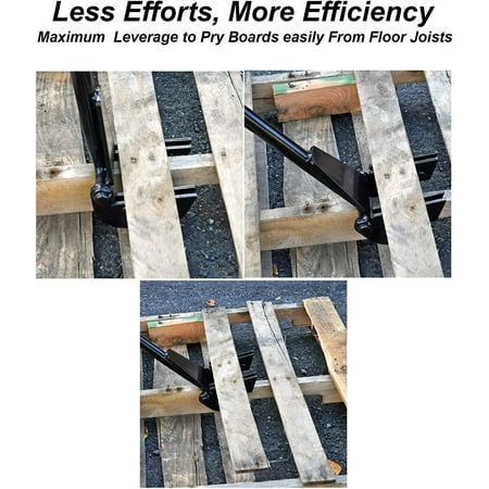 Heavy-Duty Pallet Buster and Nail Puller, 45-Inch Powder-Coated Steel with Rubber Handle, 2 Piece Set