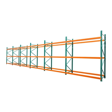 Heavy Duty Pallet Racking System, 6 Bays (48 ft Total), Adjustable Industrial Warehouse Storage Shelving, 96"W x 118"H x 42"D per Bay, 4,062 lbs Capacity per Level